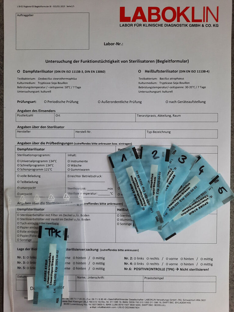 Bioindicator test set - bioindicators 1-5 and transport control (TKP)